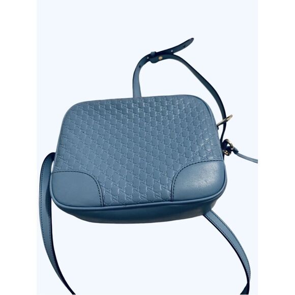 Gucci Micro GG Monogram Blue Leather Crossbody Bag - Picture 7 of 14